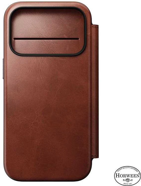 Dėklas Nomad Modern Leather Folio, olde dublin (Horween) - iPhone 17 Pro