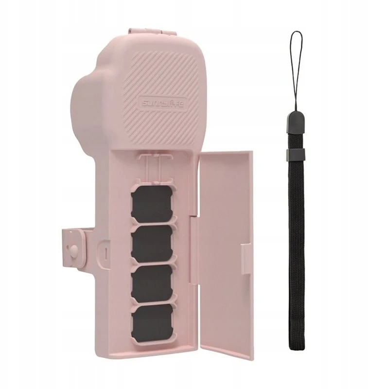 „Sunnylife“ apsauginis dėklas su dirželiu ir virvele, skirtas „Osmo Pocket 3“ (rožinis)