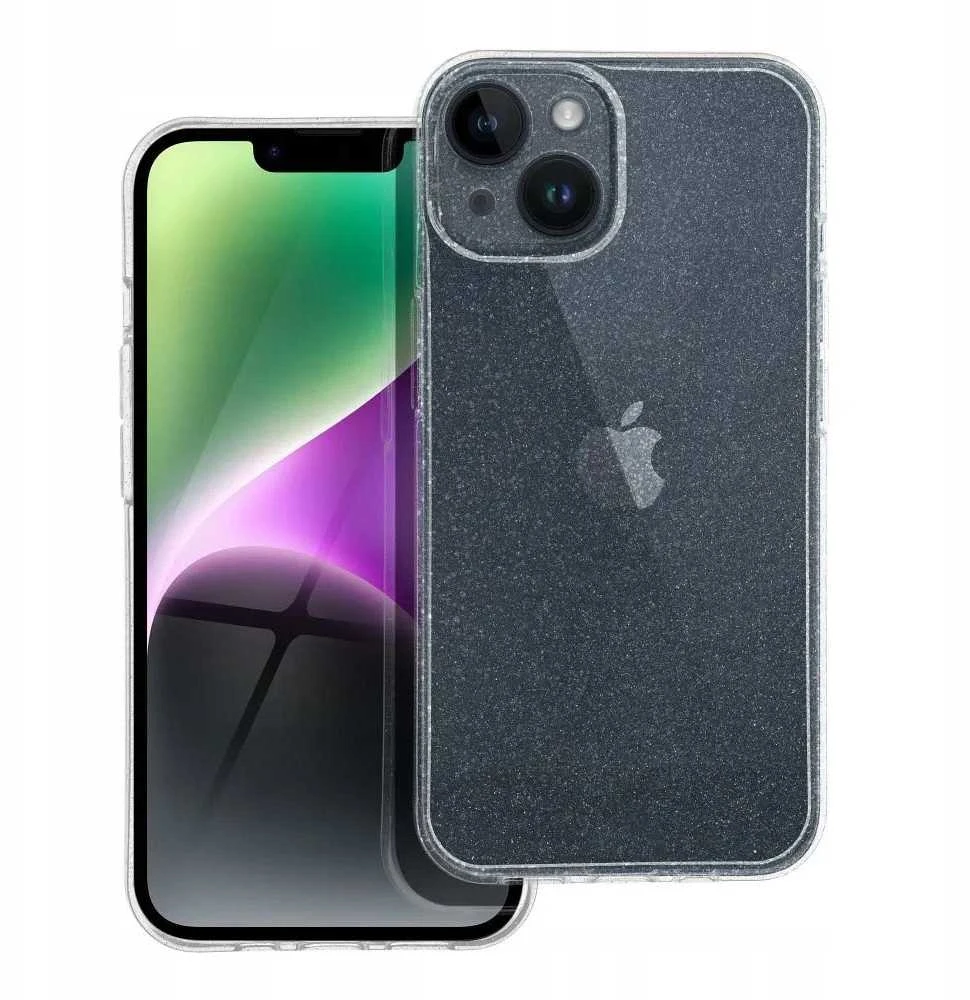 OEM dėklas, skirtas iPhone 15, skaidrus, 2 mm, mirksintis, permatomas