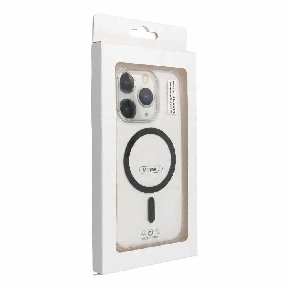 OEM dėklas, skirtas iPhone 14, „Drop Glue“ spalvotas žiedinis Mag dangtelis, suderinamas su „MagSafe“ juodas