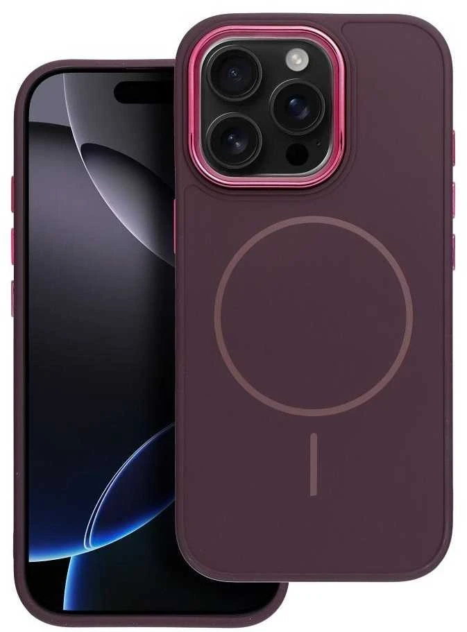 OEM dėklas, skirtas iPhone 17 AIR Frame Mag Cover, suderinamas su MagSafe violetine