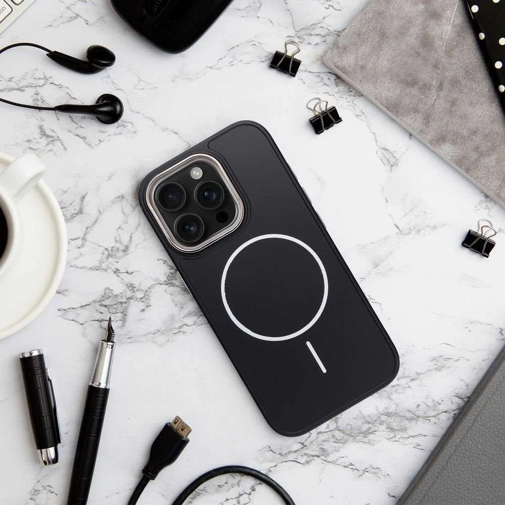 Oem Originalus „iPhone 16 Frame Mag Cover“ dėklas, suderinamas su „MagSafe“ juodas