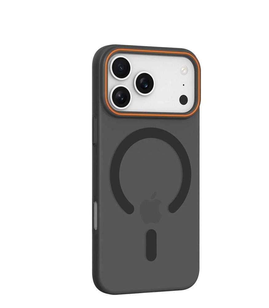 Dėklas Oem Case for iPhone 17 Go Oranžinis compatible with MagSafe juodas
