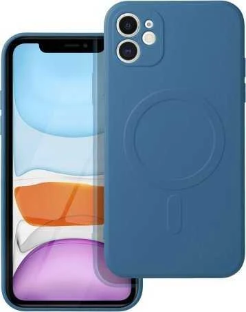 OEM dėklas, skirtas „iPhone 11“ silikoniniam „Mag“ dėklui, suderinamas su „MagSafe“ (fotoaparato apsauga) mėlynas