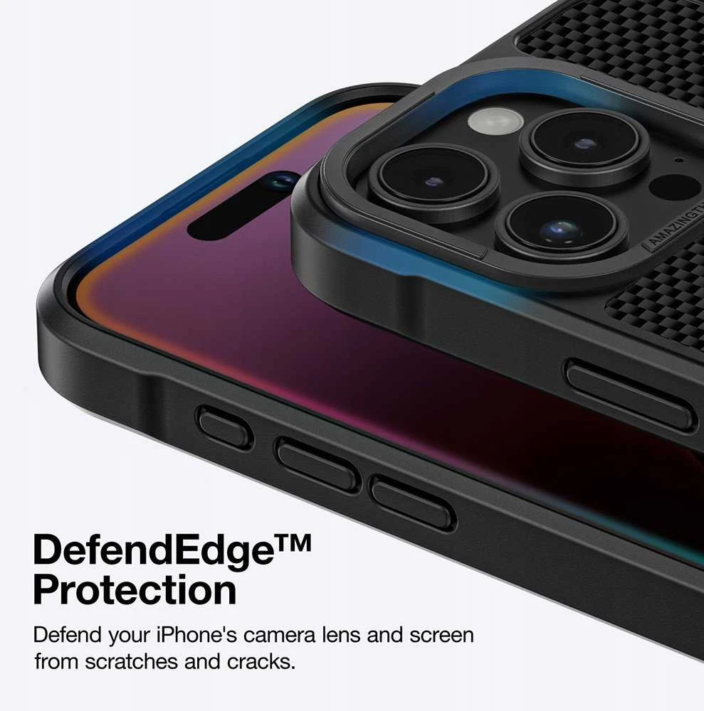 „AmazingThing Titan Max“ dėklas su 1500D aramidiniu pluoštu, skirtas „iPhone 16 Pro“ - Juodas