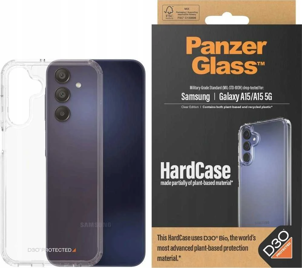 Panzer Glass PanzerGlass HardD3O® Bio and Military Grade Certification Samsung Galaxy A15 / A15 5G - dėklas telefonui skaidrus