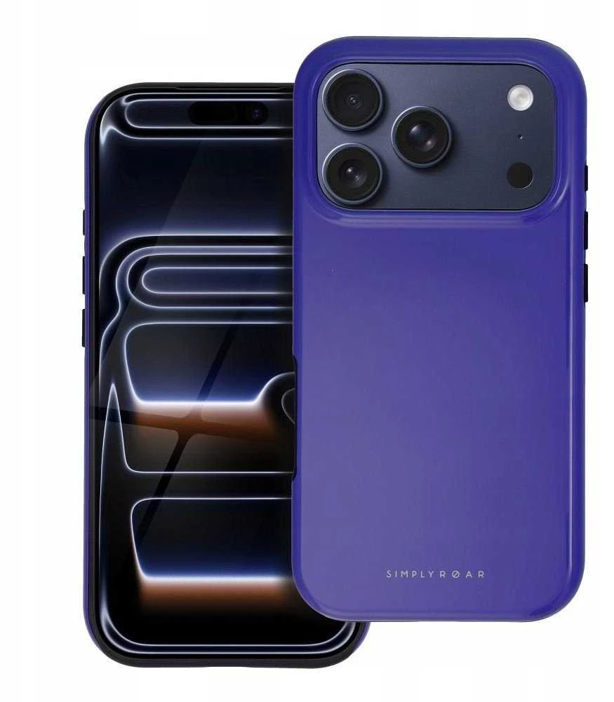 ROAR dėklas RAINBOW BUMPER suderinamas su MagSafe, skirtas IPHONE 16 violetinė