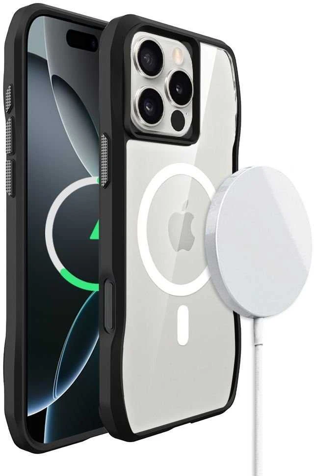 ROAR dėklas SLIM DEFENDER, suderinamas su „MagSafe“, skirtas IPHONE 15 Pro, juodas