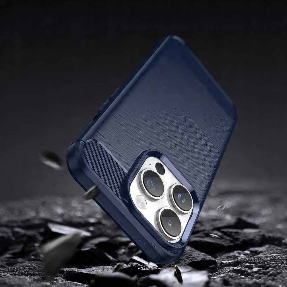 Hurtel Carbon dėklas skirtas iPhone 14 Pro, mėlynas