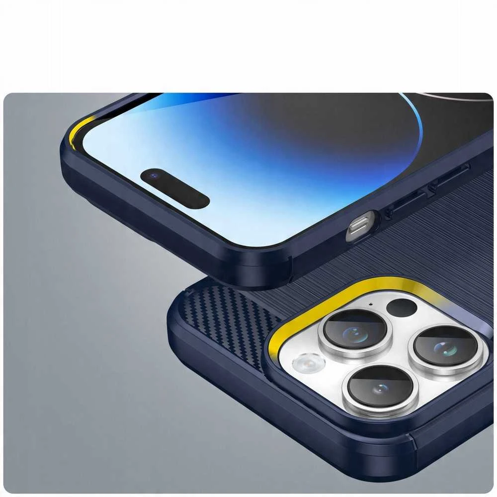 Hurtel Carbon dėklas skirtas iPhone 14 Pro, mėlynas