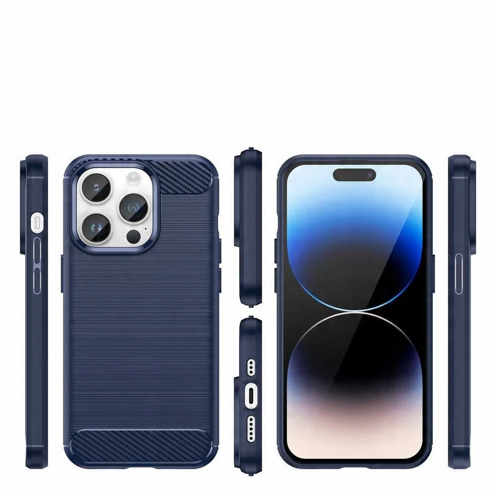 Hurtel Carbon dėklas skirtas iPhone 14 Pro, mėlynas