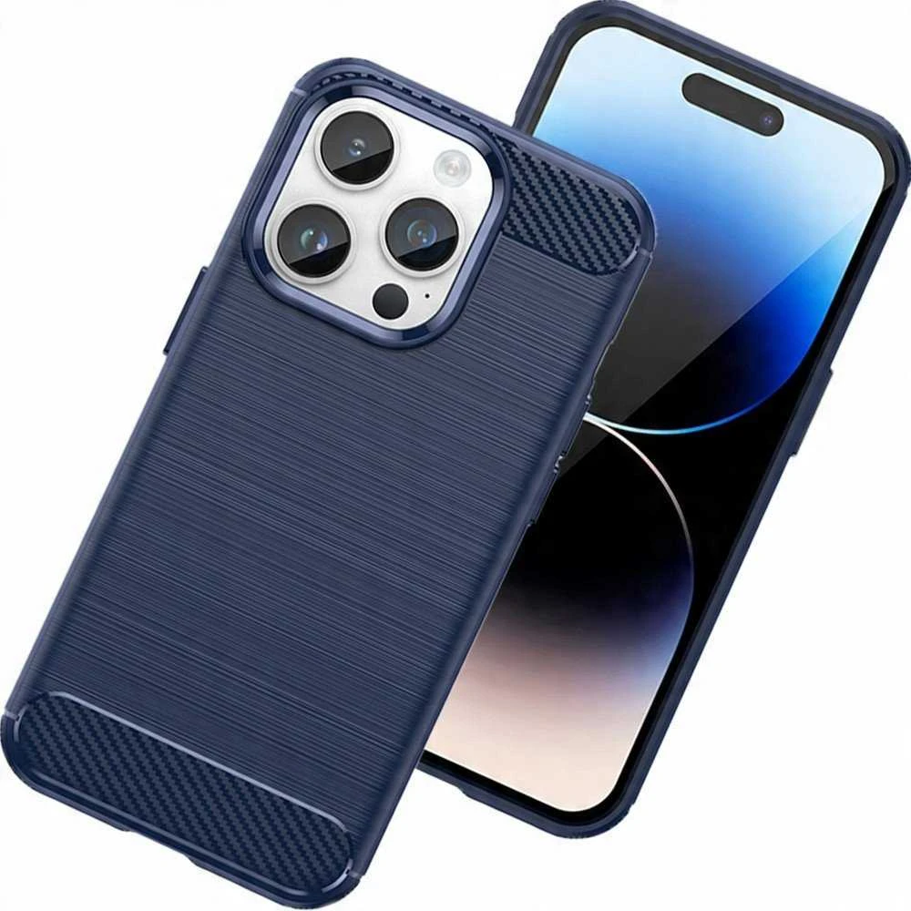Hurtel Carbon dėklas skirtas iPhone 14 Pro, mėlynas