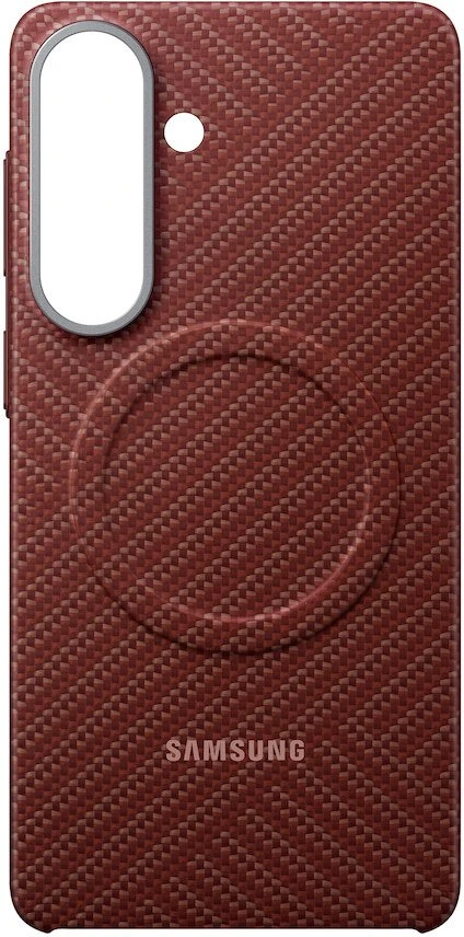KS947SR anglies pluošto magnetinis dėklas „Samsung Galaxy S26 Plus“, koralų spalvos, raudonas
