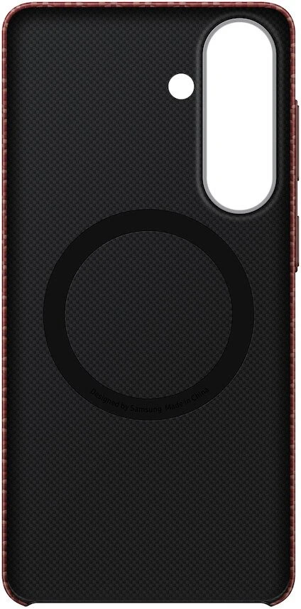KS947SR anglies pluošto magnetinis dėklas „Samsung Galaxy S26 Plus“, koralų spalvos, raudonas