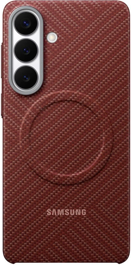 KS947SR anglies pluošto magnetinis dėklas „Samsung Galaxy S26 Plus“, koralų spalvos, raudonas
