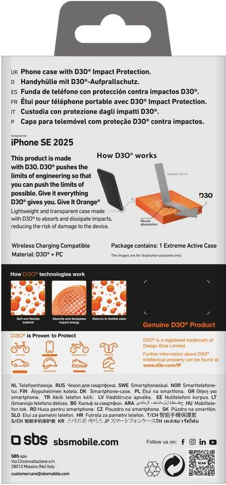 SBS Extreme Active dėklas Apple iPhone 16E