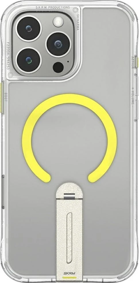 Dėklas Skinarma Helix Apple iPhone 16 Pro Max Magnetic Charging 360 Rotating Stand skaidrus