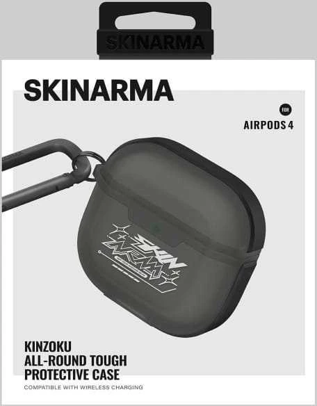 Dėklas Skinarma Kinzoku skirtas AirPods 4 juodos spalvos