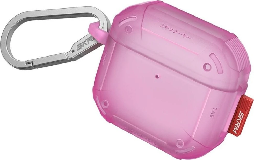 Dėklas Skinarma Mecha CE skirtas AirPods 4 fuchsia