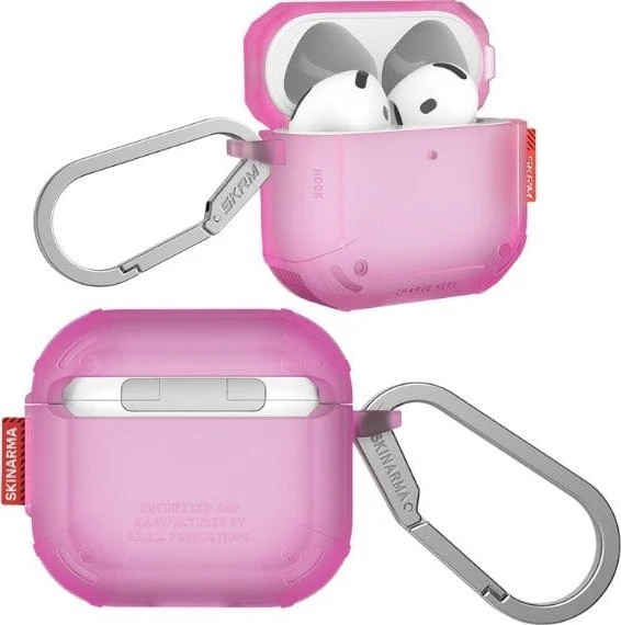Dėklas Skinarma Mecha CE skirtas AirPods 4 fuchsia
