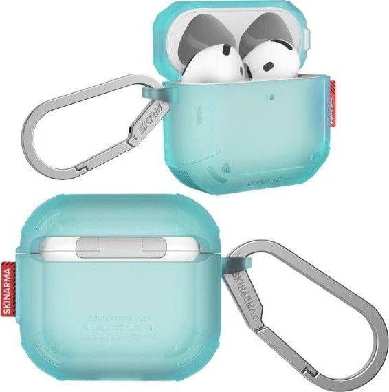 Dėklas Skinarma Mecha CE skirtas AirPods 4 turquoise