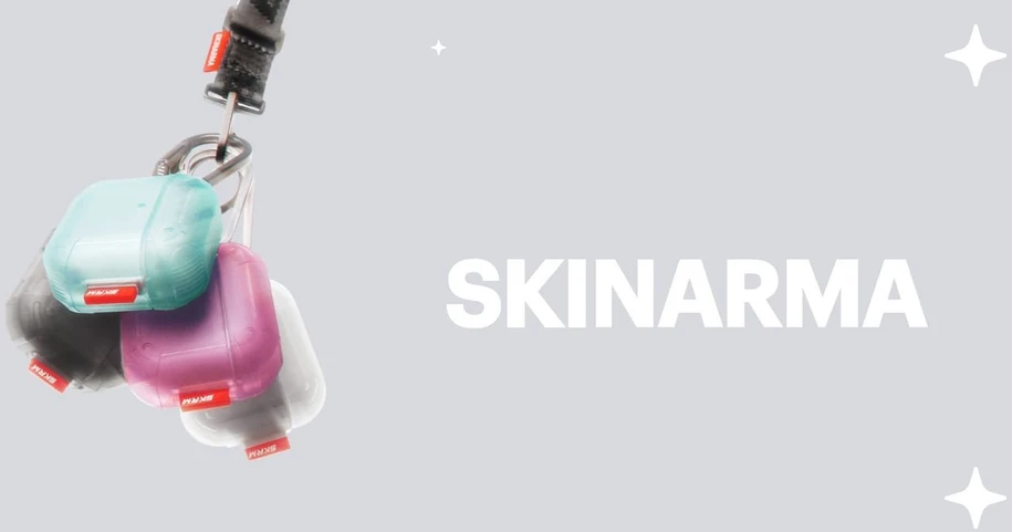 Dėklas Skinarma Mecha CE skirtas AirPods 4 turquoise