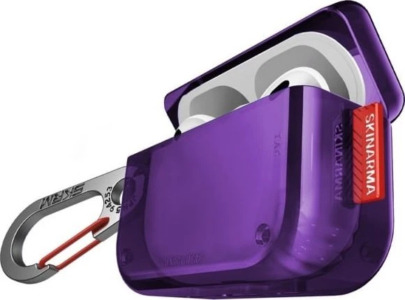 Dėklas Skinarma Saido skirtas AirPods Pro 2 violetinės spalvos