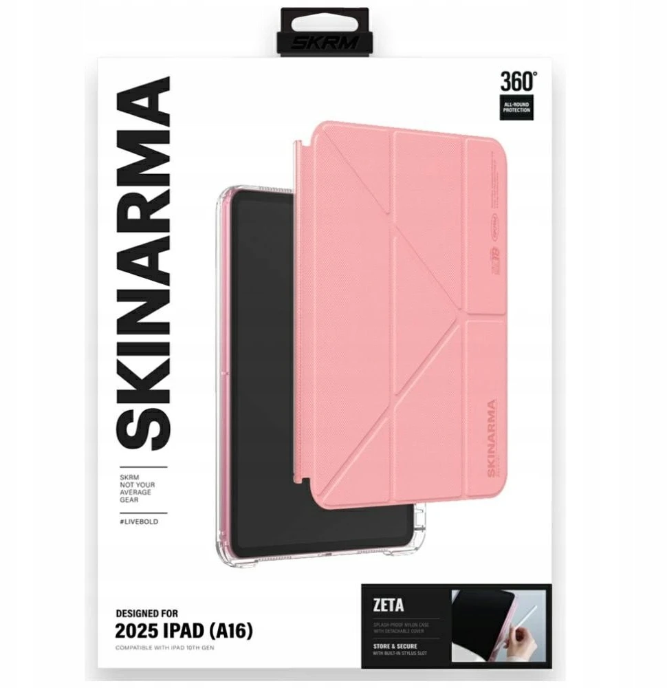 Dėklas Skinarma Zeta skirtas Apple iPad 11" A16 (2025) / iPad 10.9" 10 gen. (2022) rožinės spalvos