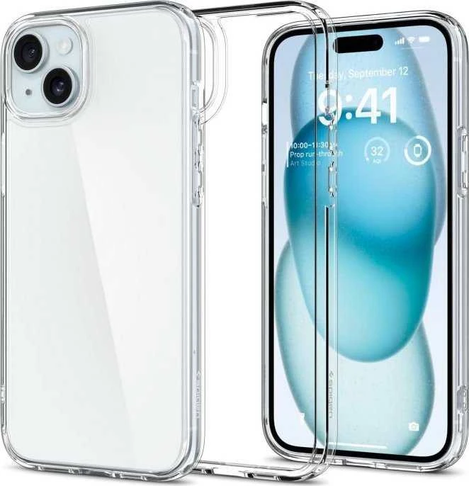 Spigen Crystal Hybrid, crystal dėklas telefonui skaidrus – Apple iPhone 15 Plus
