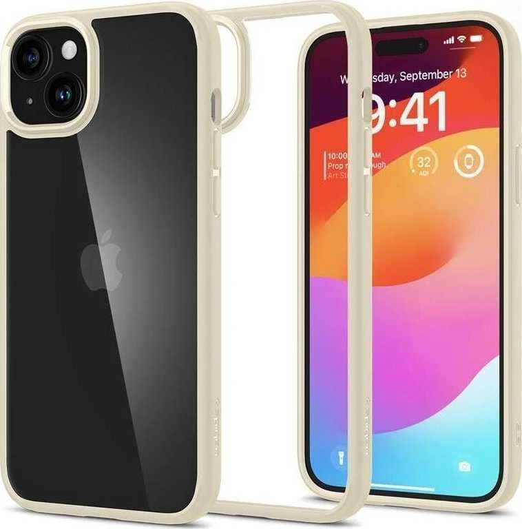 Dėklas Spigen Crystal Hybrid Apple iPhone 15 Plus – gelsvos spalvos