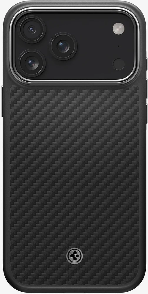 Dėklas Spigen Enzo Aramid T, juodas sidabrinis - iPhone 17 Pro Max