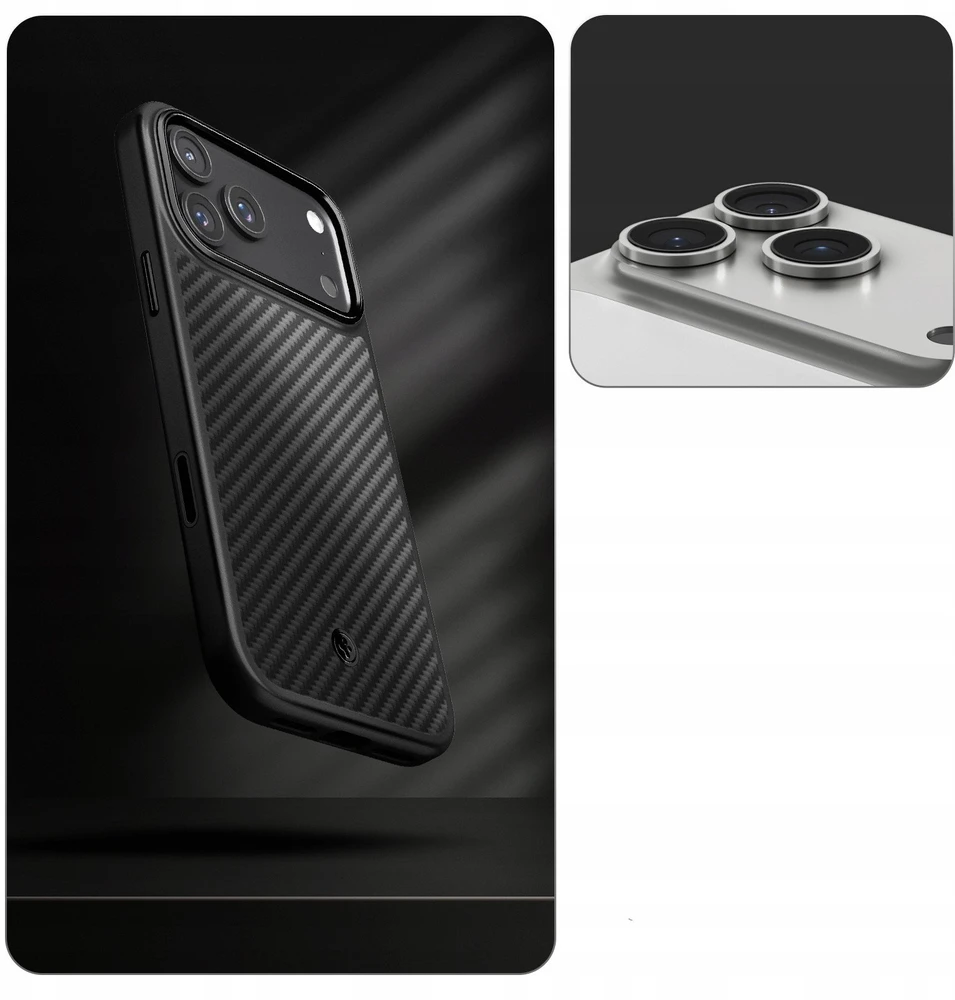 Dėklas Spigen Enzo Aramid "T" MagSafe case for iPhone 17 Pro - juodas