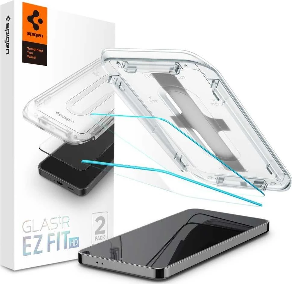 Apsauginis stiklas telefonui Samsung Galaxy S24 / S25 Spigen Glas.tr „EZ Fit” 2 vnt. skaidrus