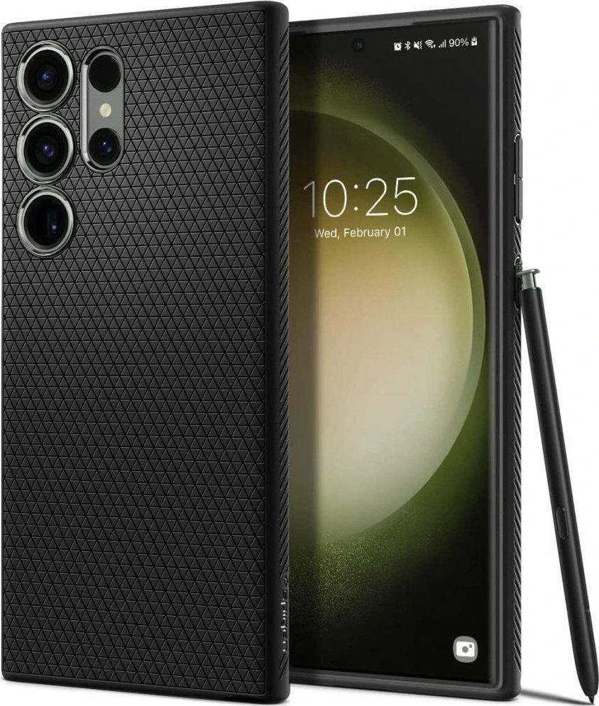 Spigen Liquid Air dėklas skirtas Samsung Galaxy S23 Ultra, spalva - Matte Black
