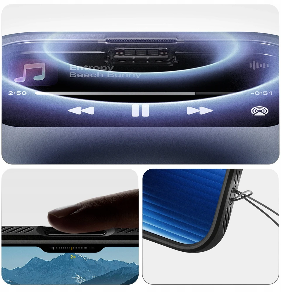 „Spigen Liquid Air“ dėklas, skirtas „iPhone 17 Air“ – matinis juodas