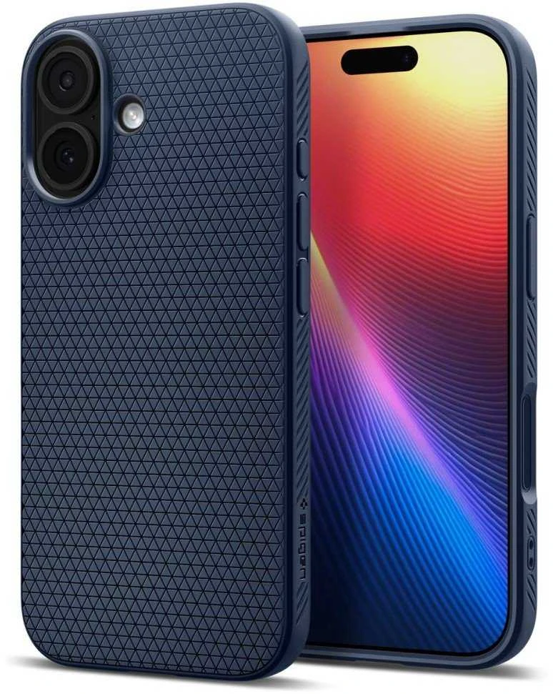 SPIGEN dėklas LIQUID AIR iPhone 17, tamsiai mėlynas