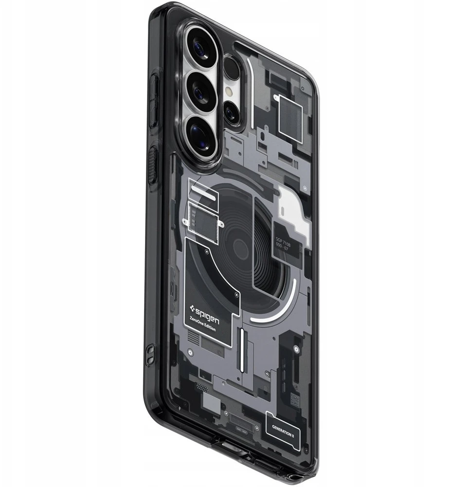 Spigen Ultra Hybrid Mag MagSafe dėklas skirtas Samsung Galaxy S26 Ultra Zero One – skaidrus juodas