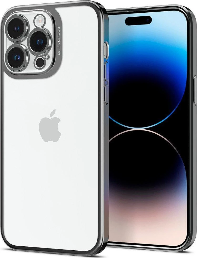 Dėklas Spigen Optik Crystal, chrominė pilka - iPhone 14 Pro Max
