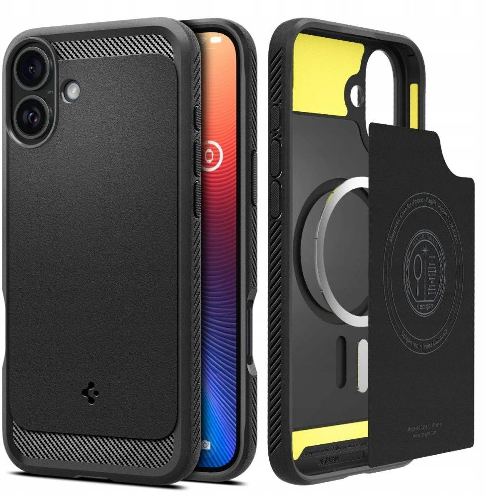 „Spigen Rugged Armor Mag MagSafe“ dėklas, skirtas iPhone 17 – matinis juodas
