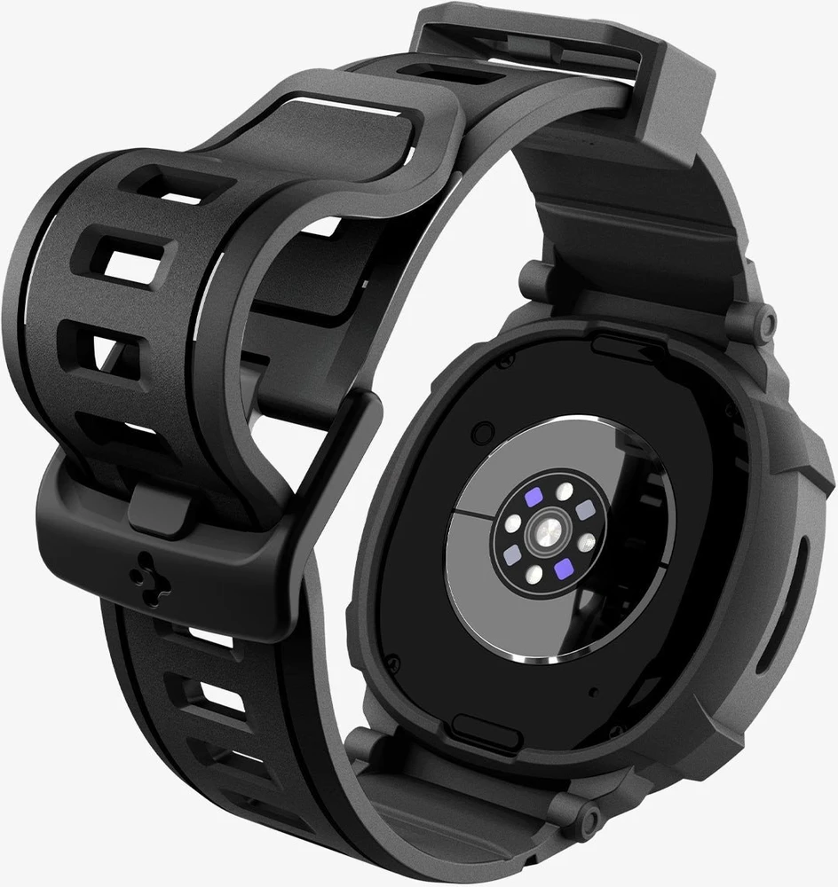 „Spigen Rugged Armor Pro“, matinis juodas - „Galaxy Watch 8“ (40 mm)
