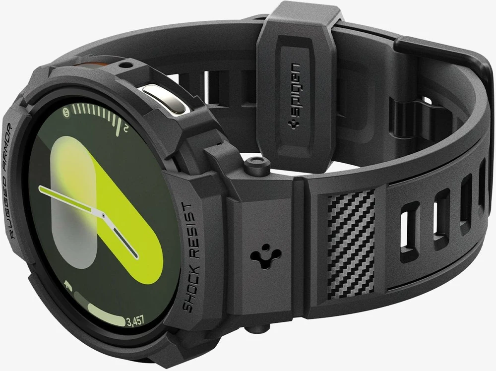 „Spigen Rugged Armor Pro“, matinis juodas - „Galaxy Watch 8“ (40 mm)