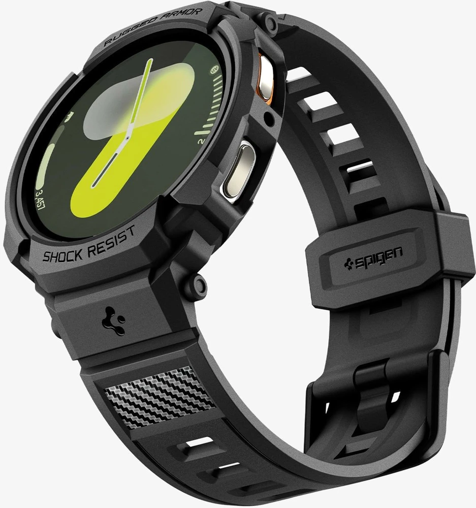 „Spigen Rugged Armor Pro“, matinis juodas - „Galaxy Watch 8“ (40 mm)