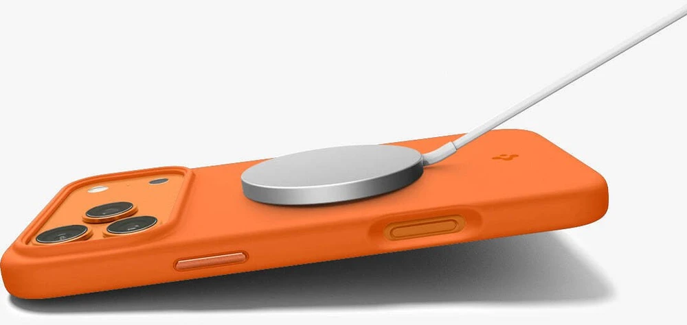 Dėklas Spigen SILICONE FIT MAG MagSafe Apple iPhone 17 PRO COSMIC Oranžinis