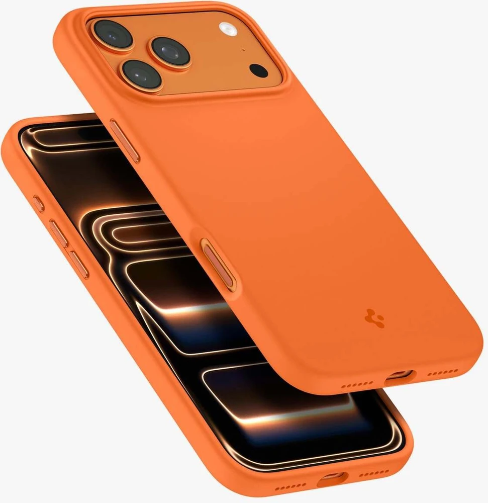 Spigen Silicone Fit Mag MagSafe dėklas, skirtas iPhone 17 Pro Max - Oranžinis
