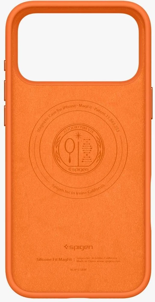 Spigen Silicone Fit Mag MagSafe dėklas, skirtas iPhone 17 Pro Max - Oranžinis