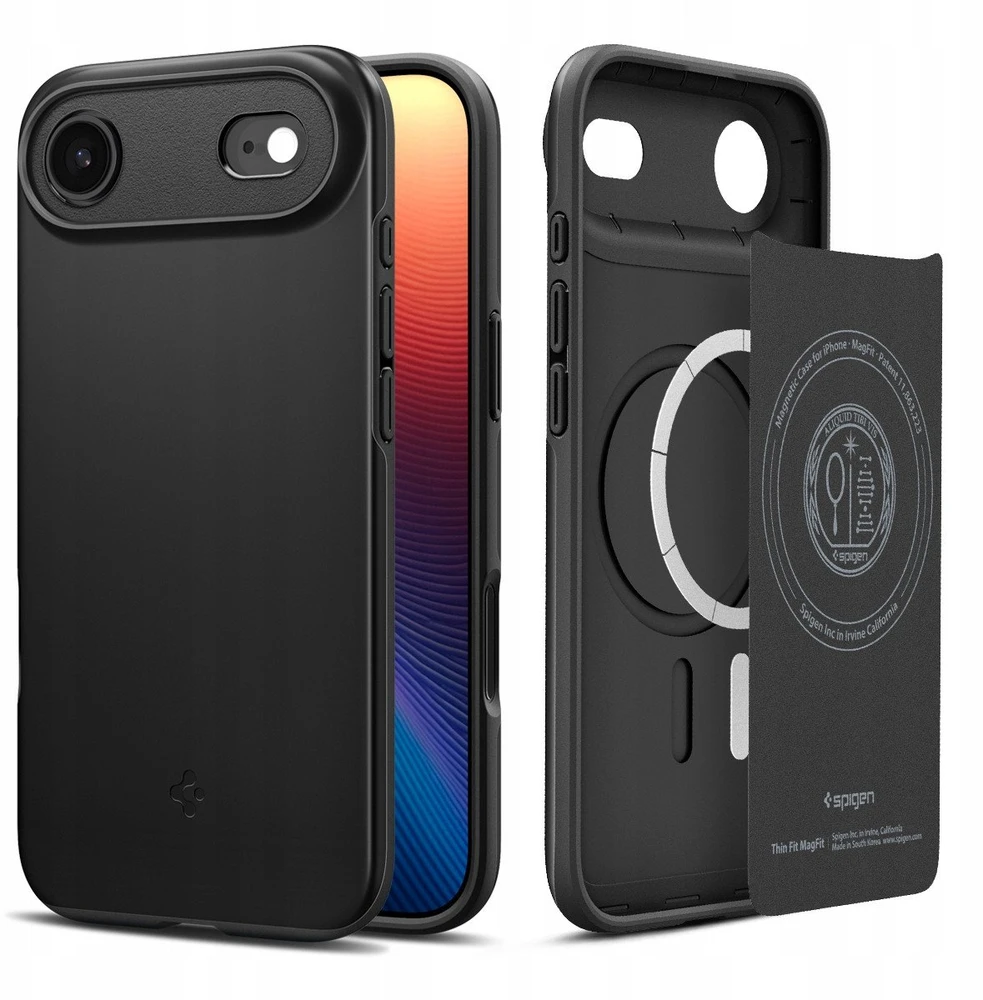 Spigen Thin Fit MagSafe dėklas skirtas Apple iPhone 17 Air – juodos spalvos