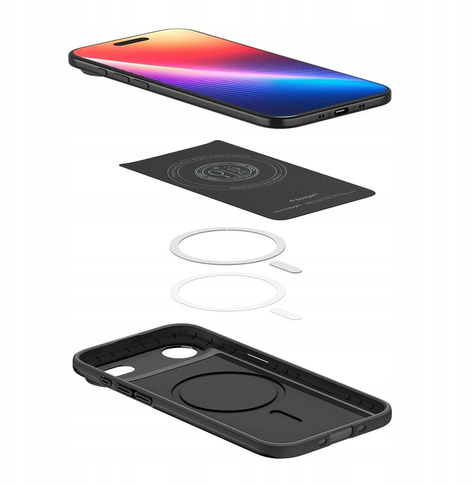 Spigen Thin Fit MagSafe dėklas skirtas Apple iPhone 17 Air – juodos spalvos