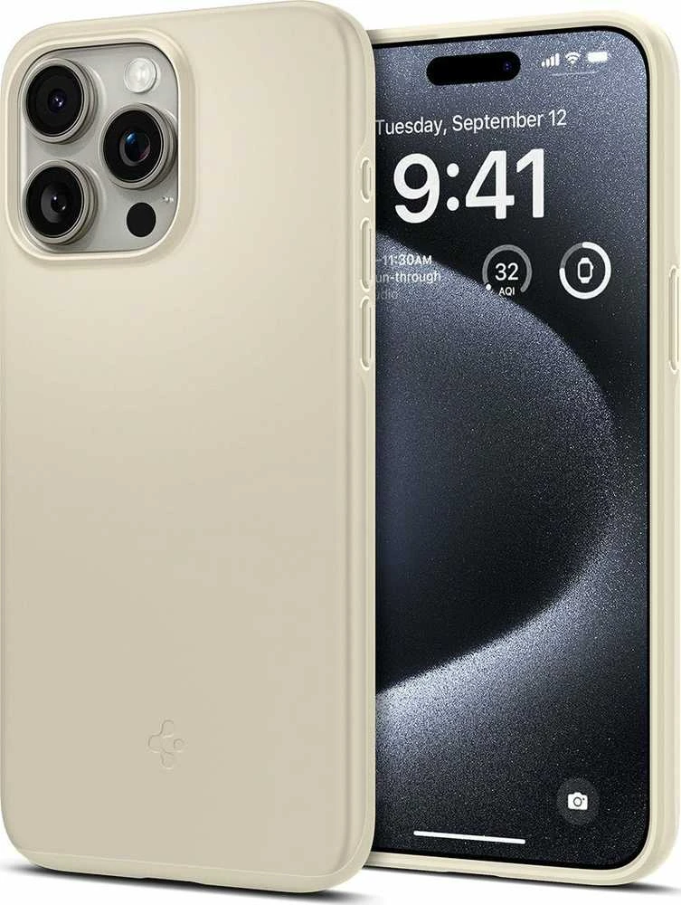 Spigen Thin Fit dėklas skirtas Apple iPhone 15 Pro,  spalva - Mute Beige