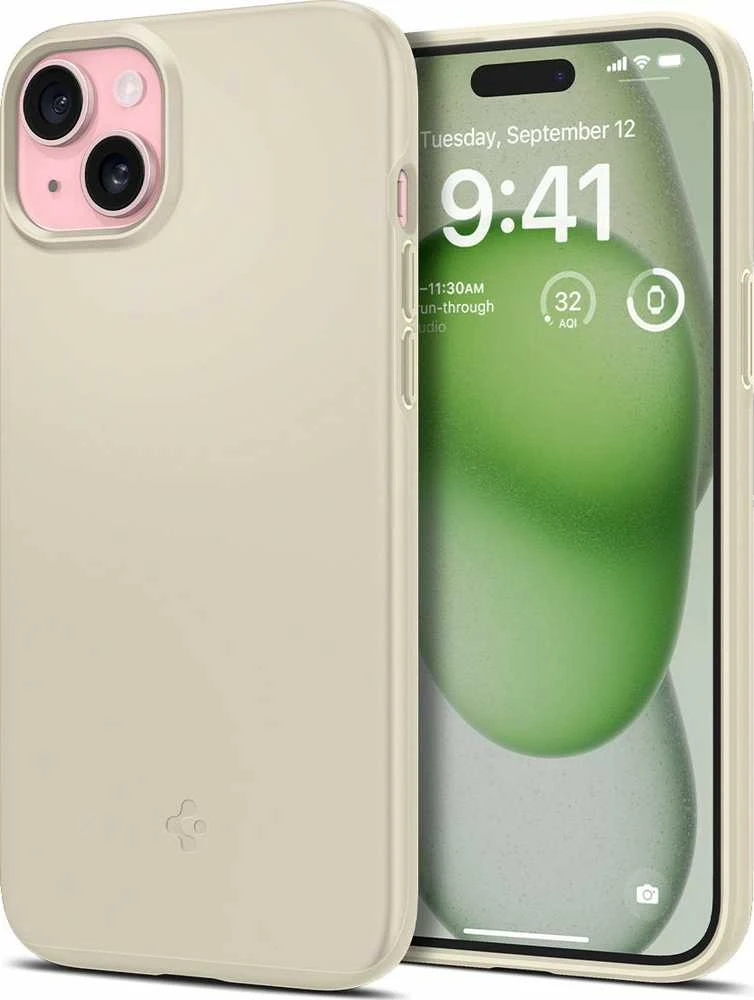 Spigen Thin Fit dėklas skirtas Apple iPhone 15 Plus,  spalva - Mute Beige