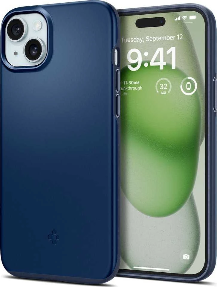 Spigen Thin Fit dėklas skirtas Apple iPhone 15 Plus,  spalva - Navy Blue